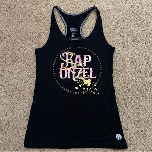 Raw Threads Rapunzel Black Racerback Leather Tank Top